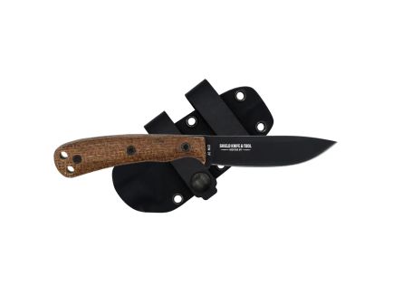 Shield Knife & Tool Ascent Fixed Knife Drop Point, Brown Burlap