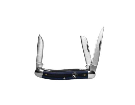 American Buffalo Knife & Tool Cattleman Stockman Cowhand Folding 3 Blade Knife, Black / Blue - RHCC0001GBL