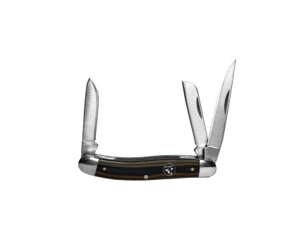 American Buffalo Knife & Tool Cattleman Stockman Cowhand Folding 3 Blade Knife, Black / Brown - CC0001GBN
