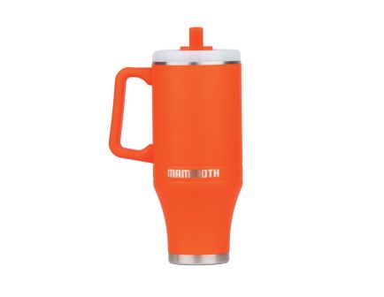 Mammoth Ascent Tumbler w/Handle and Straw, 40 oz Blaze Orange