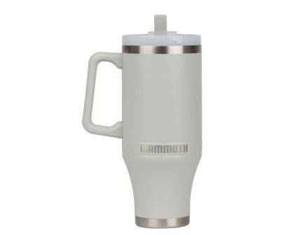 Mammoth Ascent Tumbler w/Handle and Straw, 40 oz Light Gray