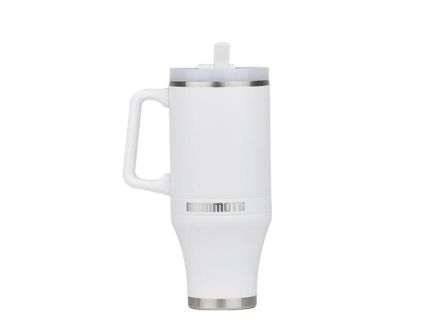Mammoth Ascent Tumbler w/Handle and Straw, 40 oz White