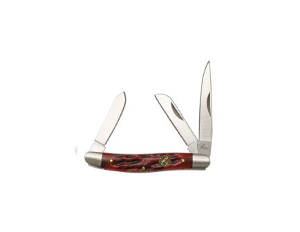 American Buffalo Knife & Tool Roper Stockman Chaparral Folding Knife Clip Point/Spey, Red