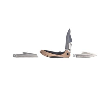 Remington RXB Folding Knife Drop Point/Clip Point/Saw Blade, Black/Tan