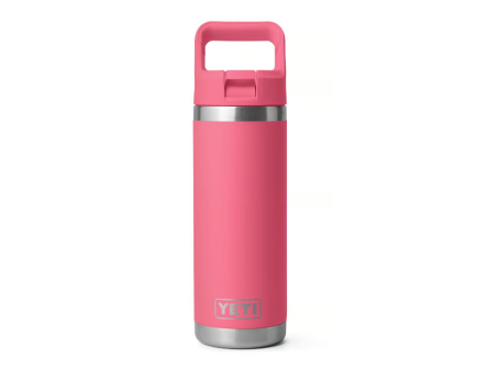 YETI Rambler 18 oz Bottle with Straw Cap, Tropical Pink