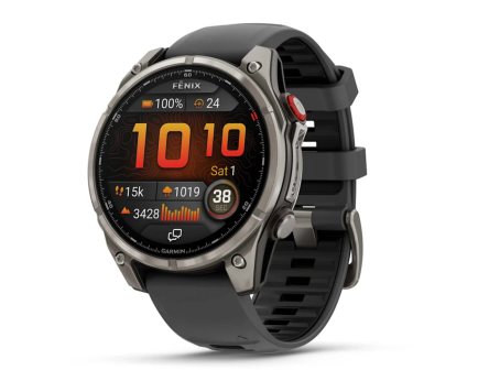 fenix 8 Pro – 47 mm, AMOLED, Sapphire, Titanium with Graphite/Black Silicone Band