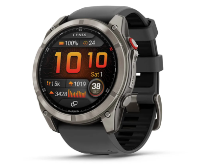 fenix 8 Pro – 51 mm, AMOLED, Sapphire, Titanium with Graphite/Black Silicone Band