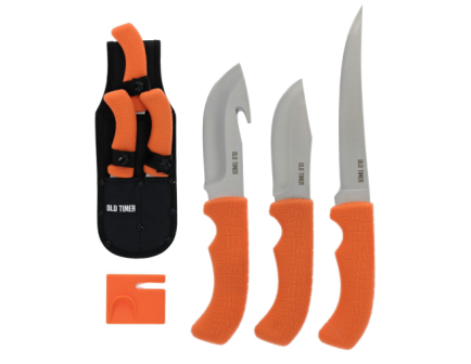 Old Timer 4 Piece Hunting & Fishing Combo Knife Set, Orange - 1259493
