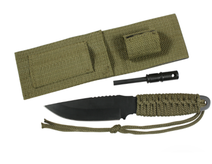 Rothco Large Paracord Knife With Fire Starter - Olive Drab