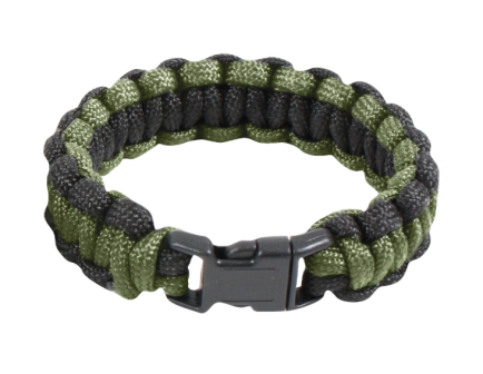 Rothco Two-Tone Paracord Bracelet - Olive Drab - Black, 10 In