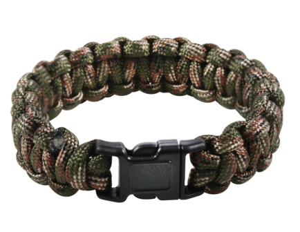 Rothco Multi-Colored Paracord Bracelet - Woodland Camo, 9 In