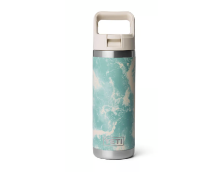 Yeti Rambler 18 oz Color-Matched Cap Bottle, Seafoam Pattern