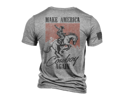 Nine Line T-Shirt Make America Cowboy Again, Athletic Grey - Small