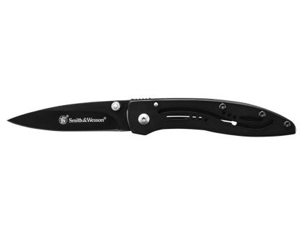 Smith & Wesson Frame Lock Drop Point Folding Knife, Black - CKLPB