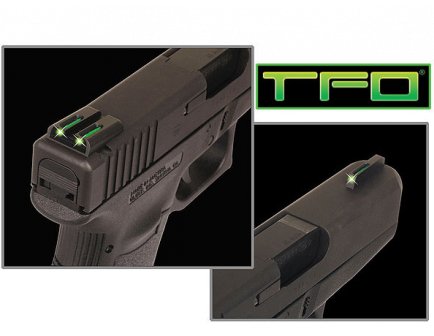 TruGlo TFO Sight Set Tritium / Fiber Optic Green Front, Yellow Rear, Fits Glock 42 - TG131GT1B