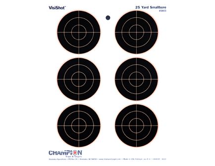 Champion TARGETS, VISISHOT 6 3" BULLS(10/PK) 45803