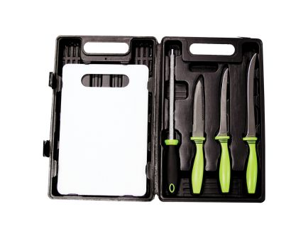 Sarge Knives Angler's Edge Fixed 5-Piece Fishing Kit, Black/Green
