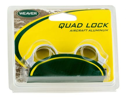 Weaver Quad Lock 1 inch X-High Aluminum Scope Ring, Matte Black - 49049