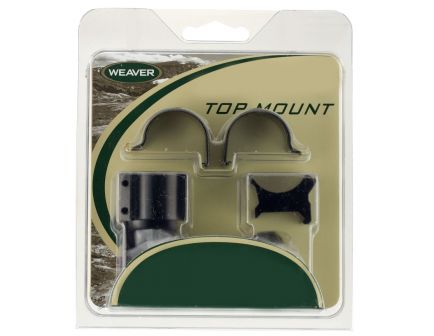 Weaver 1" High Steel Strap Aluminum Saddle Detachable Extension Top Mount Scope Ring, Glossy Black - 49061