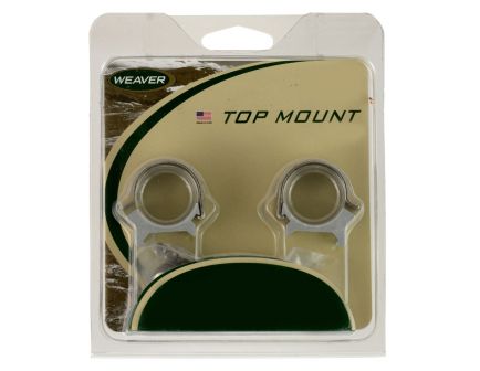 Weaver 1" High Steel Strap Aluminum Saddle Detachable Top Mount 2-Piece Scope Ring, Stainless - 49033