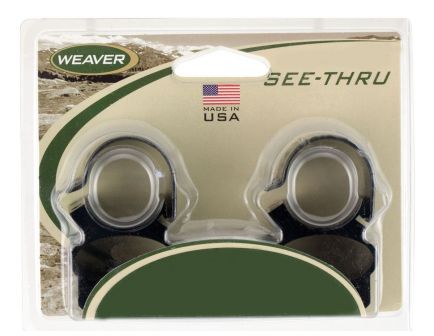 Weaver 1 inch Aluminum See Thru Steel Lock Scope Ring, Matte Black - 49515