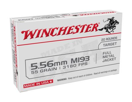 Winchester 55 gr FMJ 5.56x45 M193 Ammunition 20 Rounds