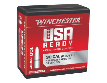 Winchester Components 168 Open Tip 30 Cal .308 Bullets, Pack of 100