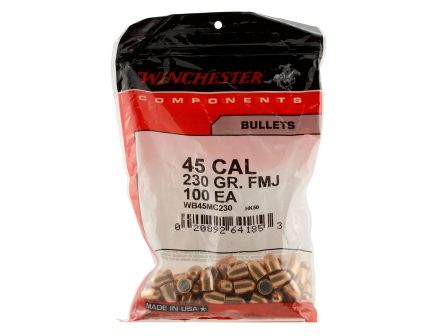 Winchester Components 230 gr TCFMJ 45 Caliber Bullets, Pack of 100