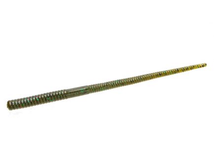 Zoom Magnum Shakey Head 7'' Bait Worm, Pumpkin Green